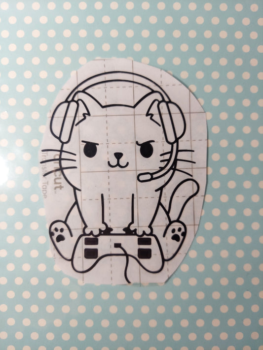 Vinyl Sticker - Gaming Cat