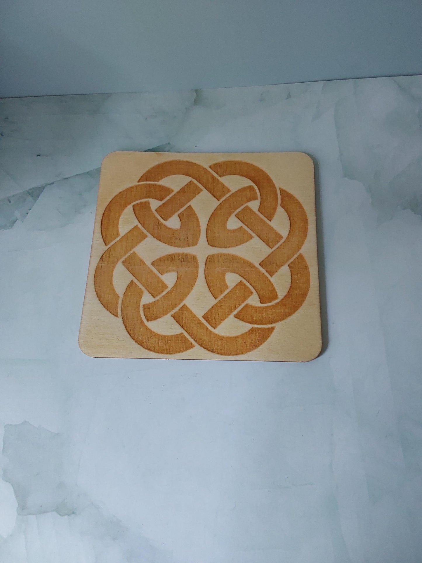 Set of wood Celtic Knot Coasters (5)