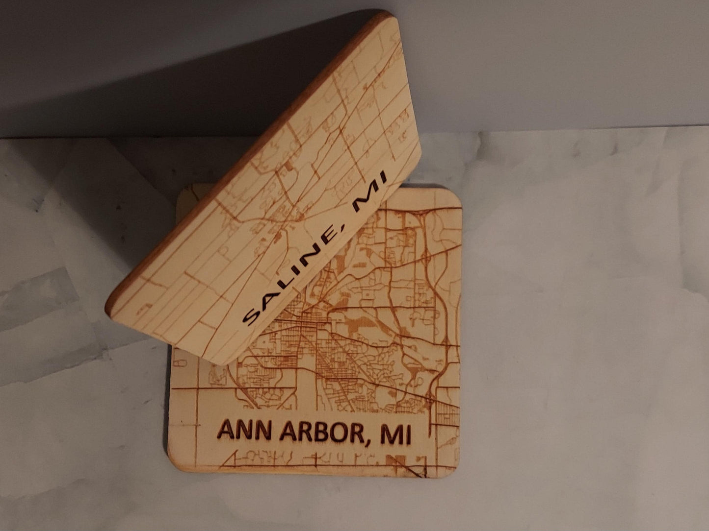 Customized Wooden Map Coasters