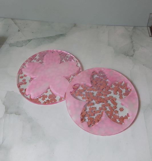 Pretty pink cherry blossom coasters!